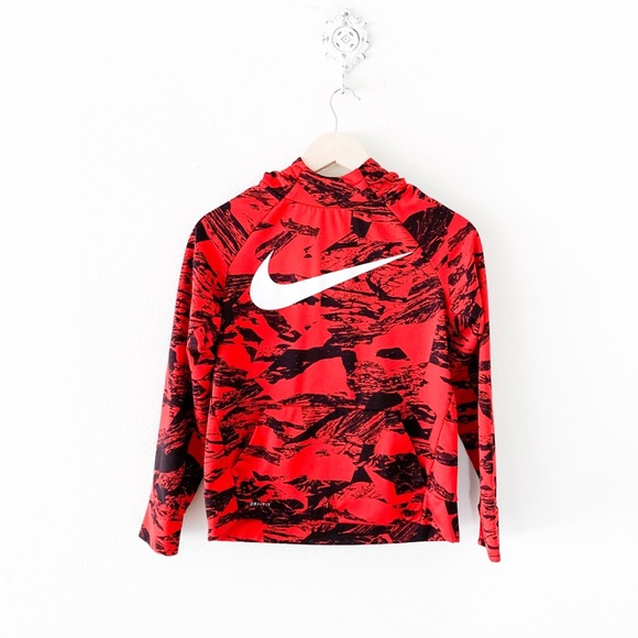 Nike Other - boys’ nike red funnel neck dri-fit hoodie
